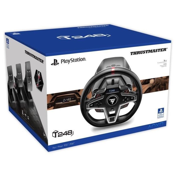 THRUSTMASTER T248 Volant de Course et Pédales Magnétiques, PS5, PS4,