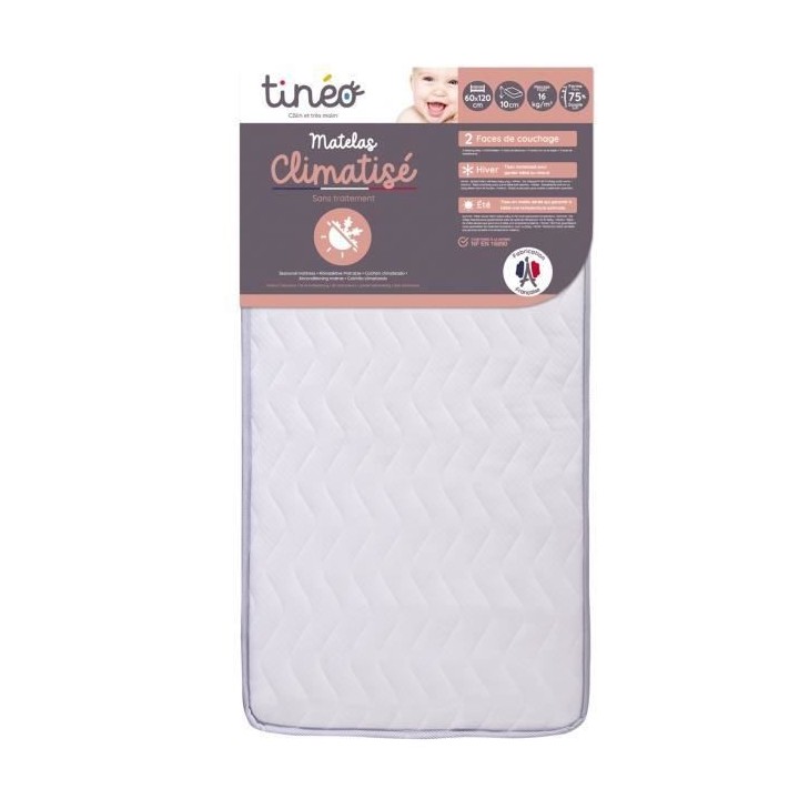 Matelas Climatisé TINEO SOMMEIL 60x120 cm - Epaisseur 10 cm -