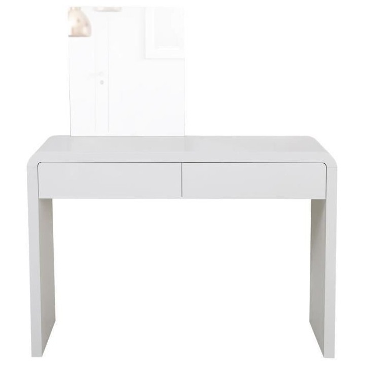 Coiffeuse 2 tiroirs avec miroir - L 110 x P 45 x H 75 cm - BEATRICE