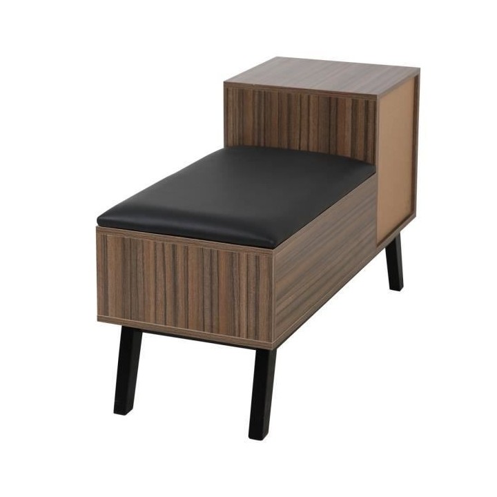 Meuble a chaussure avec coussin et 3 tiroirs - L 100 x P 40 x H 60 cm