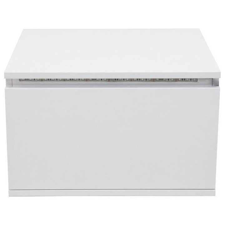 Chevet LED - Décor blanc - L 48 x P 40 x H 30 cm - FLOW