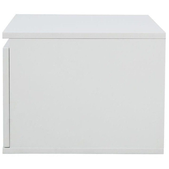 Chevet LED - Décor blanc - L 48 x P 40 x H 30 cm - FLOW