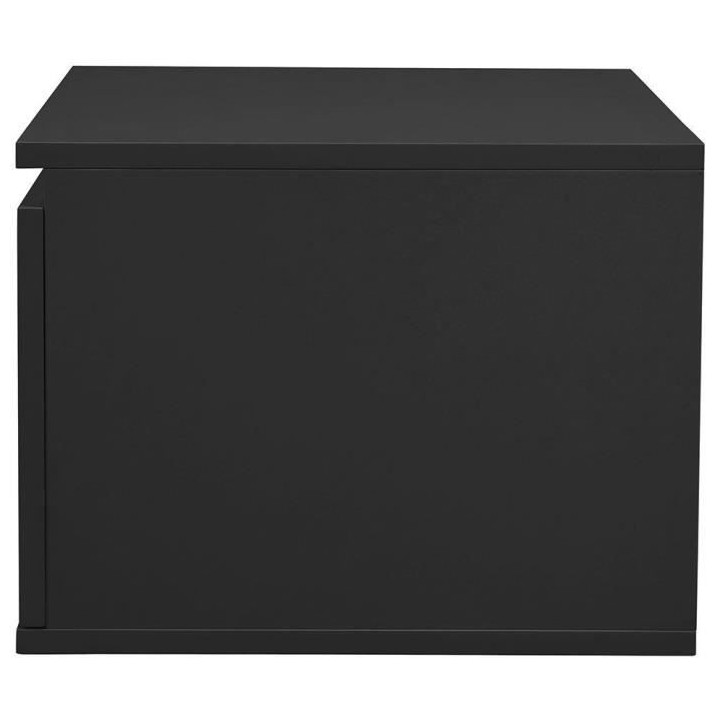 Chevet LED - Décor noir - L 48 x P 40 x H 30 cm - FLOW