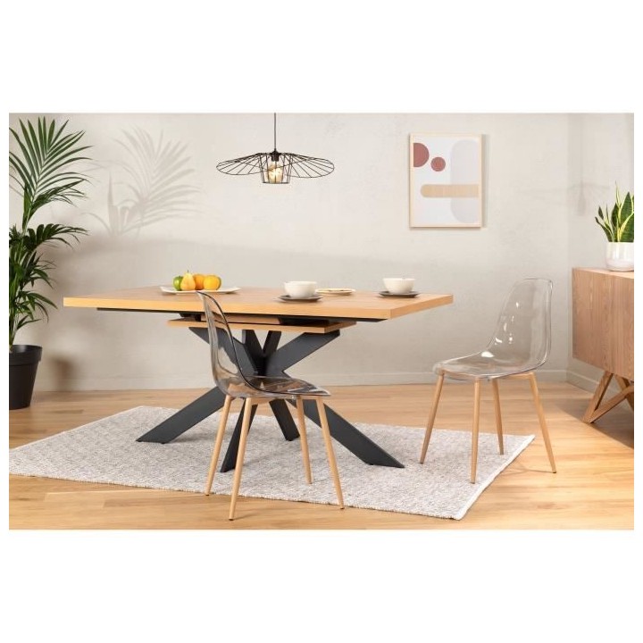 Lot de 2 chaises cristal transparent - L 47 x P 54 x H 84 cm - CLODY