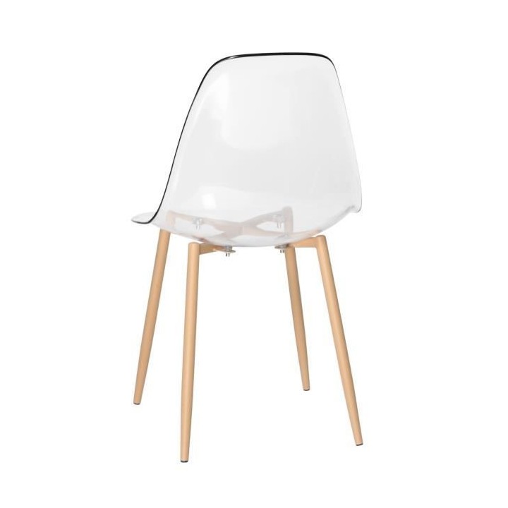 Lot de 2 chaises cristal transparent - L 47 x P 54 x H 84 cm - CLODY