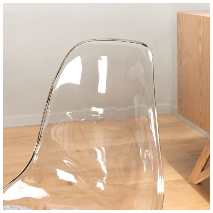 Lot de 2 chaises cristal transparent - L 47 x P 54 x H 84 cm - CLODY