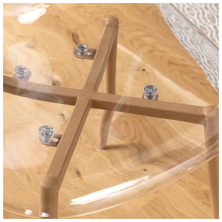 Lot de 2 chaises cristal transparent - L 47 x P 54 x H 84 cm - CLODY