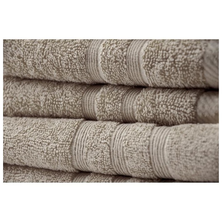 TODAY Lot de 10 Serviettes de toilette Mastic - 100% Coton - 50 x 100