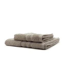 TODAY Lot de 1 Serviette de bain 50 x 100 cm + 1 Drap de bain 70 x 130 cm Mastic - 100% coton TODAY