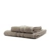 TODAY Lot de 1 Serviette de bain 50 x 100 cm + 1 Drap de bain 70 x 130 cm Mastic - 100% coton TODAY