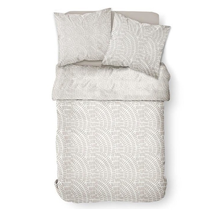 Parure de lit Mawira - 2 personnes - 260 x 240 cm - 100% coton - Beige