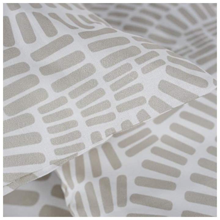 Parure de lit Mawira - 2 personnes - 260 x 240 cm - 100% coton - Beige