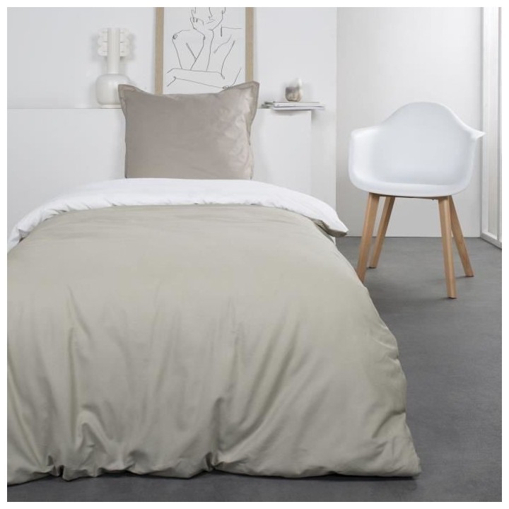 TODAY Charlie Parure de lit Coton 1 personne - 140 x 200 cm - Bicolore
