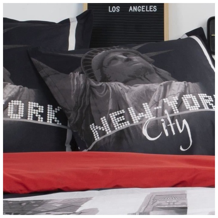 TODAY Parure de lit Coton 2 personnes - 220x240 cm - Imprimé Rouge Cl