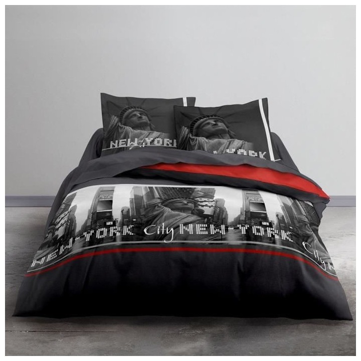 TODAY Parure de lit Coton 2 personnes - 220x240 cm - Imprimé Rouge Cl