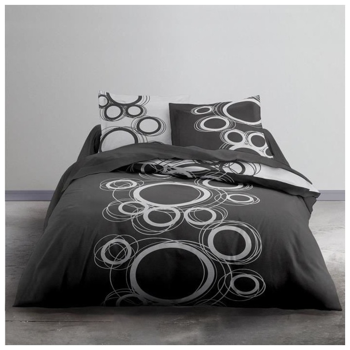 TODAY Parure de lit Coton 1 personne - 140x200 cm - Imprimé Gris Tom