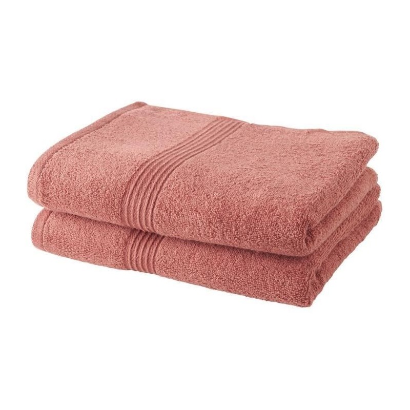 TODAY Lot de 2 Serviettes de Bain 100% coton - 50x100 cm - Terracotta