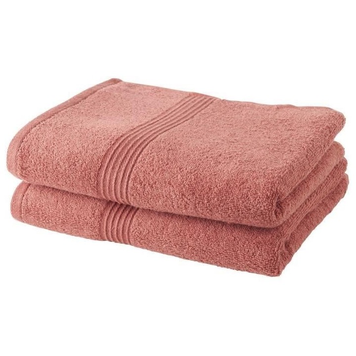 TODAY Lot de 2 Serviettes de Bain 100% coton - 50x100 cm - Terracotta