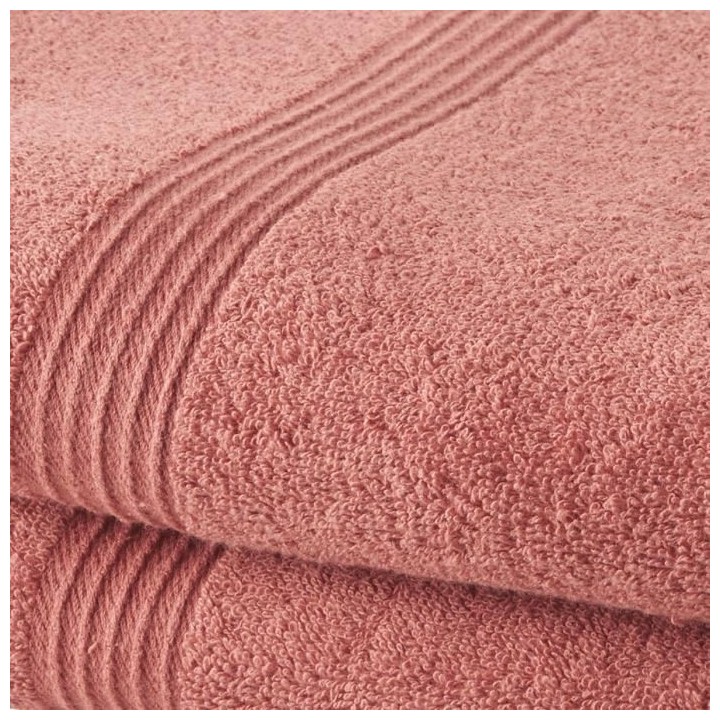 TODAY Lot de 2 Serviettes de Bain 100% coton - 50x100 cm - Terracotta