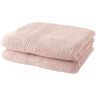 TODAY Lot de 2 Serviettes de Bain 100% coton - 50x100 cm - Rose des sa