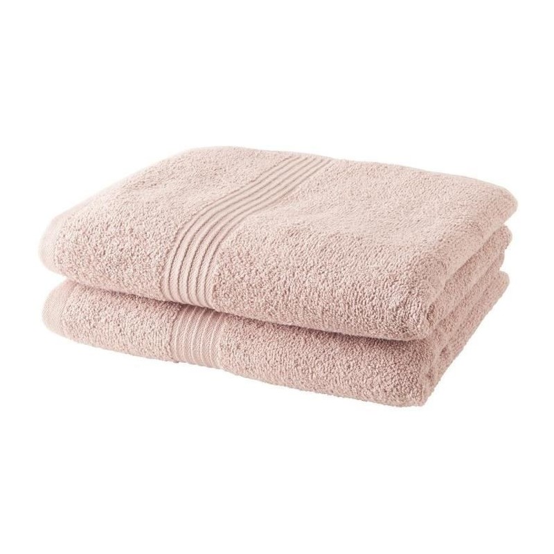 TODAY Lot de 2 Serviettes de Bain 100% coton - 50x100 cm - Rose des sables