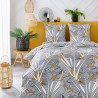 Parure de lit Sunshine - 2 personnes - 260 x 240 cm - 100% coton - Blanc Motif Tropical - TODAY