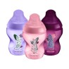 Tommee Tippee - Biberons Closer to Nature - Tétine Imitant le Sein Maternel avec Valve Anti-Colique - 260 ml - Lot de 3 - Rose