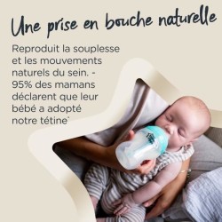 Tommee Tippee - Biberons Closer to Nature - Tétine Imitant le Sein Maternel Valve Anti-Colique - 260 ml - Lot de 6