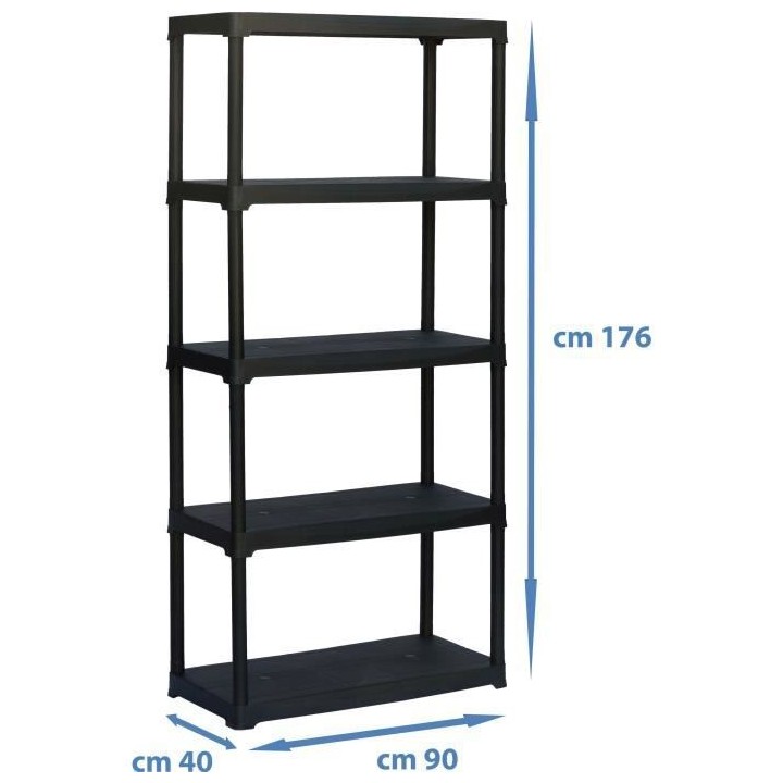 TOOD Etagere 5 tablettes dimensions h176x90x40