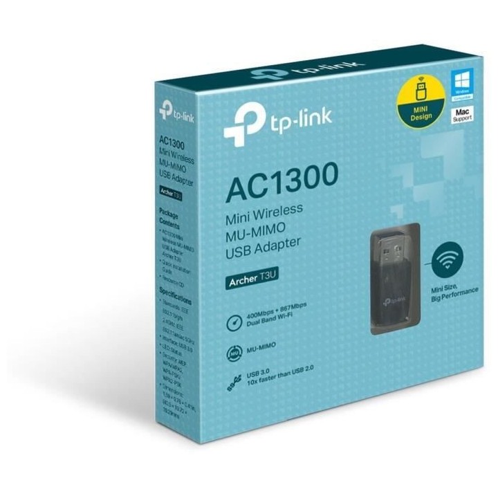 TP-Link Clé WiFi Puissante AC1300 Mbps, adaptateur USB wifi, dongle w