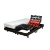 WEBED Ensemble matelas + sommier relaxation 160 x 200 - Mousse - 21 cm - Mi-ferme et équilibré - Noir et gris anthracite - COR