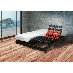 WEBED Ensemble matelas + sommier relaxation 160 x 200 - Mousse - 21 cm - Mi-ferme et équilibré - Noir et gris anthracite - COR