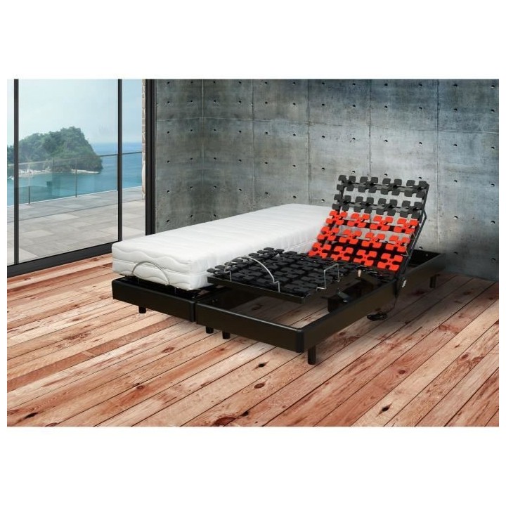WEBED Ensemble matelas + sommier relaxation 160 x 200 - Mousse - 21 cm