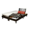 WEBED Ensemble matelas + sommier relaxation 160 x 200 - Mousse - 21 cm - Mi-ferme et équilibré - Noir et gris anthracite - GIG