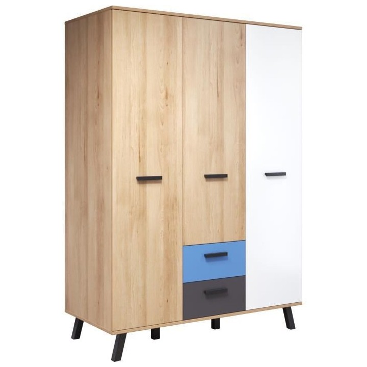 Chambre bébé trio MATS COLOR - Lit 70x140 cm + Commode a langer 2 po