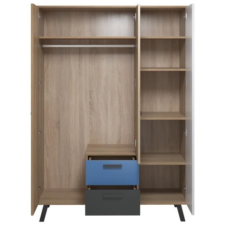 Chambre bébé trio MATS COLOR - Lit 70x140 cm + Commode a langer 2 po