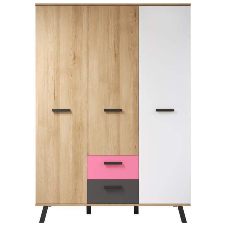 Chambre bébé trio MATS COLOR - Lit 70x140 cm + Commode a langer 2 po