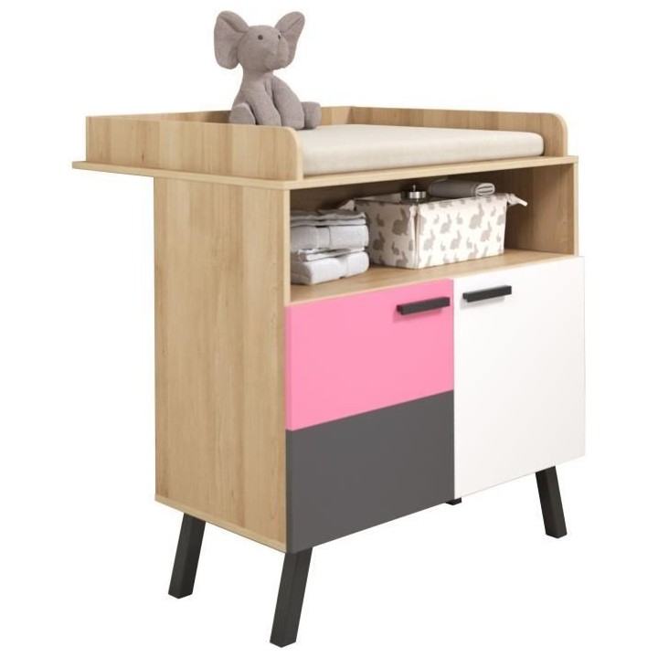 Chambre bébé duo MATS COLOR - Lit 70x140 cm + Commode a langer 2 por