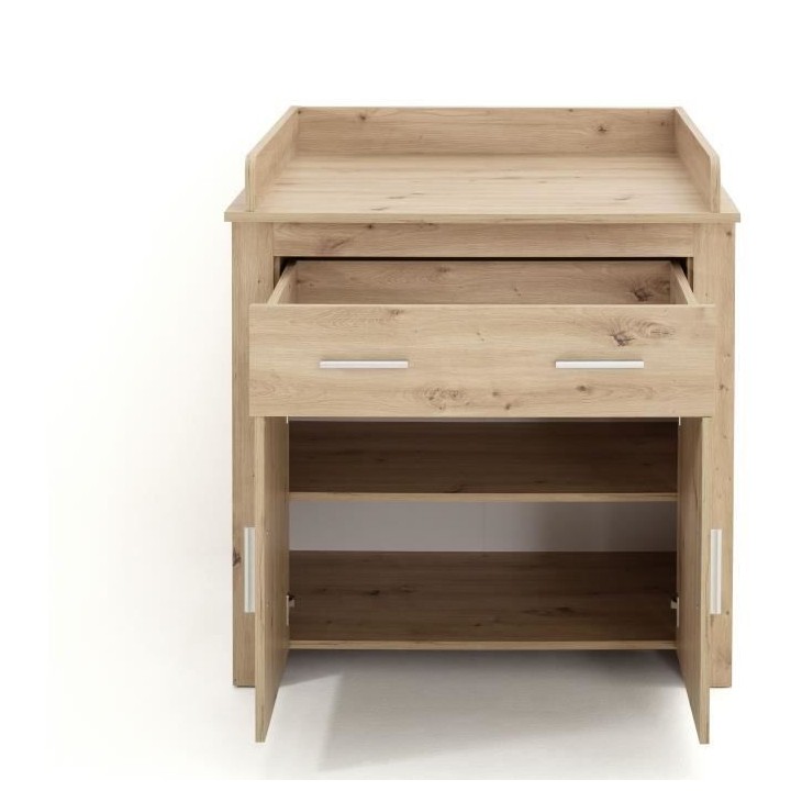 Chambre bébé Duo : Lit 70 x 140 cm + Commode a langer AHOI - Chene -