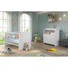 Chambre bébé Duo : Lit 70 x 140 cm + Commode a langer NIKO - Blanc - TREND TEAM