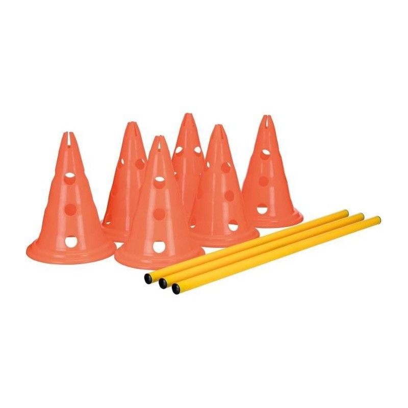 TRIXIE Lot de 3 Activités d'obstacle - Ø 23 × 30 cm - 78 cm - Orange et jaune - Pour chien