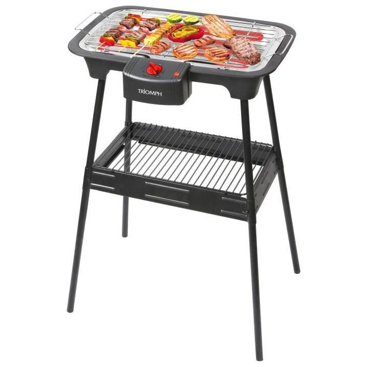 TRIOMPH - ETF2208 - BARBECUE ELECTRIQUE SUR PIED - 2000W - 38 x 22 cm