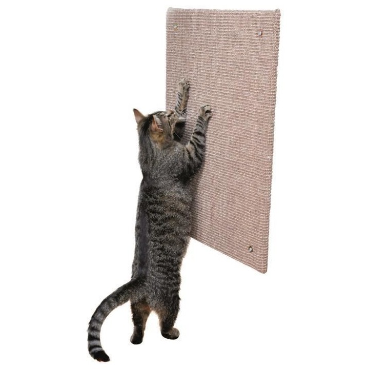 TRIXIE Griffoir XXL - Tapis en sisal / Catnip - 50 x 70 cm - Taupe - P