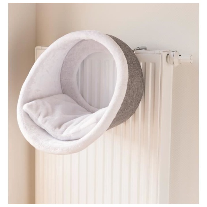TRIXIE Abri douillet radiateur - Ø38x34cm - Blanc et gris - Pour chat