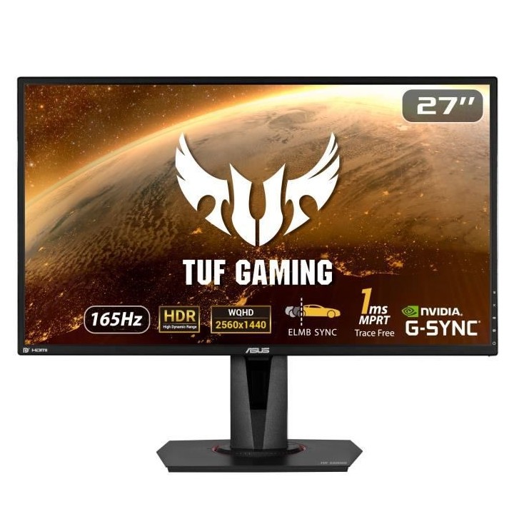 Ecran PC Gamer ASUS TUF VG27AQ - 27'' - IPS - WQHD (2560x1440) - 165Hz