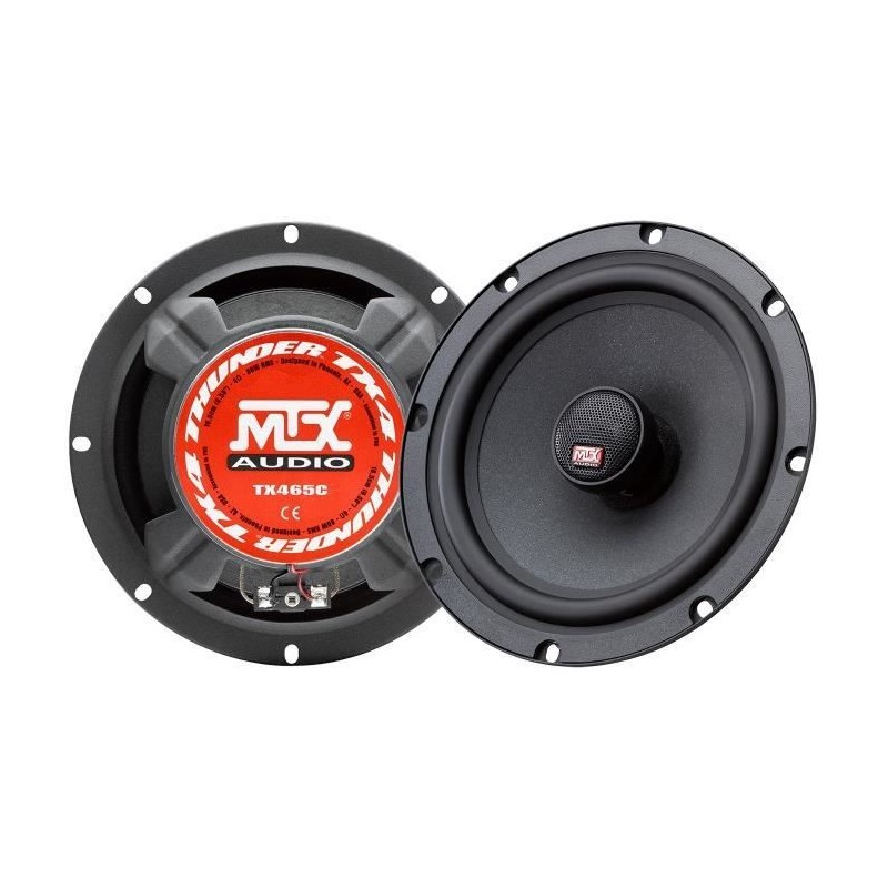 MTX TX465C Haut-parleurs voiture Coaxiaux 2 voies 16,5cm 80W RMS 4O membrane pulpe célulose