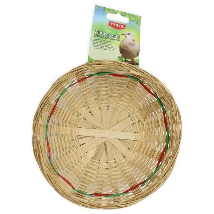 TYROL Grand nid en rotin - 18 x 7 cm - Pour tourterelles