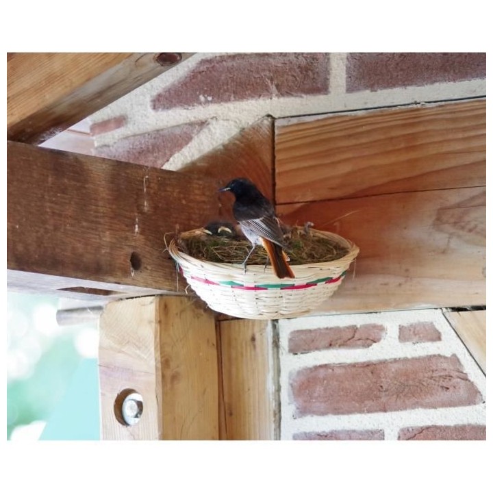 TYROL Grand nid en rotin - 18 x 7 cm - Pour tourterelles