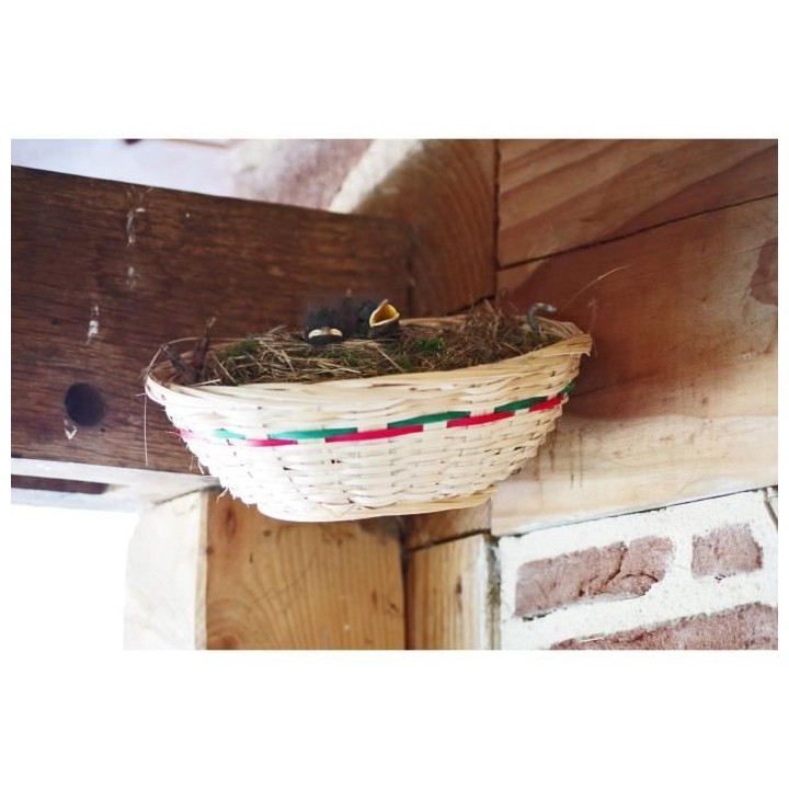 TYROL Grand nid en rotin - 18 x 7 cm - Pour tourterelles