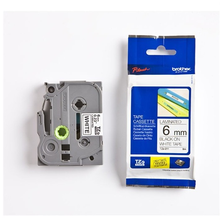 BROTHER Ruban étiqueteuse P-TOUCH TZE-211 - 6mm